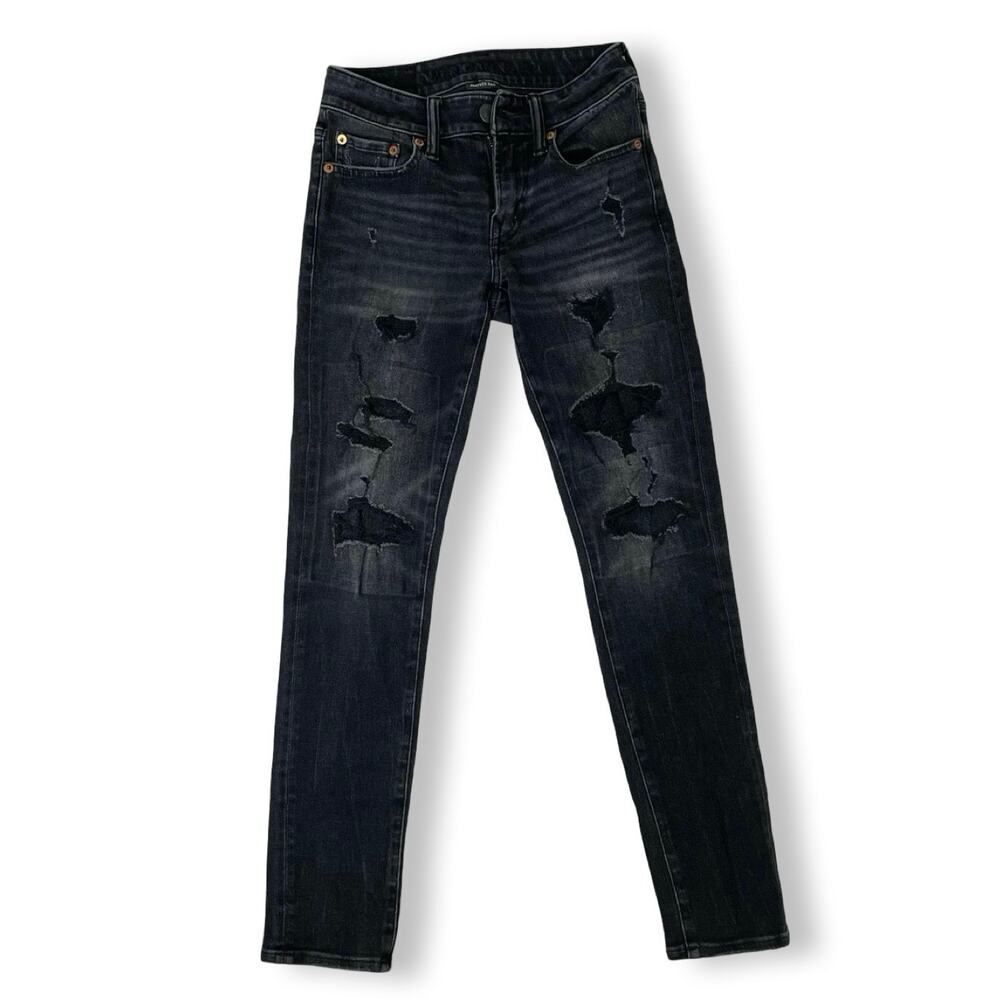 American Eagle AirFlex 360 Jeans | Men’s 26x30 | Distressed Black | Real Good